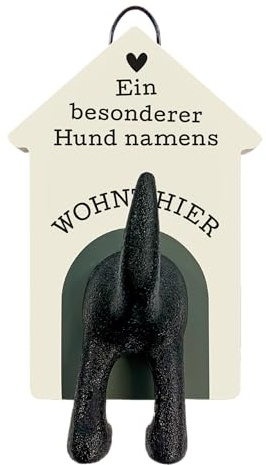 History & Heraldry Personalisierte Leinenhalter für Hunde als Leinenparkplatz, für Hundegarderobe o. als Wanddeko Hunde Accessoires (Blanko Creme)