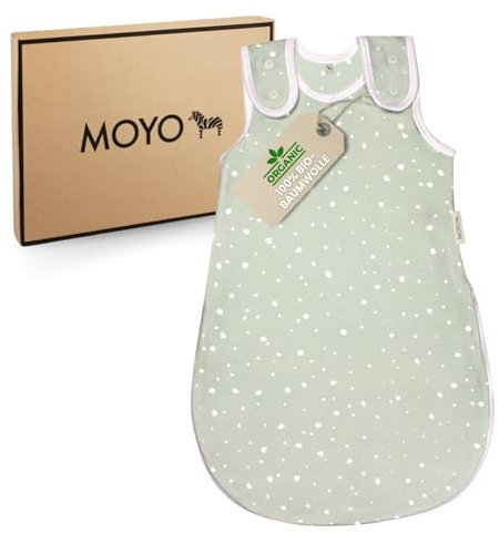 MOYO Baby-Schlafsack in Mint I Atmungsaktiver Winterschlafsack in 50/56 I Gefütterter Ganzjahres-schlafsack 2.5 TOG I Neugeborenen-Schlafsack aus 100% Bio-Baumwolle I Babyschlafsack-Winter