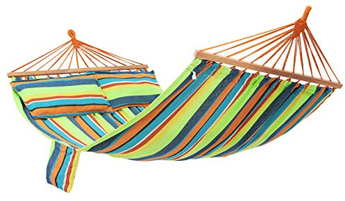 SONGMICS Hängematte Outdoor Mehrpersonen, Stabhängematte, tragbar und atmungsaktiv, 210 x 150 cm, TÜV Rheinland, 300 kg statische Belastbarkeit, für Outdoor Garten GDC22Q