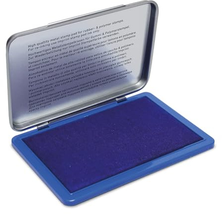 Imprint Handstempelkissen 9072M für den täglichen Bedarf zu Hause und im Büro – 1 Stempelkissen blau, robuster Metalldeckel, wasserbasierte Tinte, Größe 11 x 7 cm, optimal für Handstempel geeignet