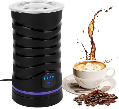 Milchaufschäumer Elektrisch, 4-in-1 Milchschäumer Elektrisch für Heißer und Kalter Milchschaum, Elektrischer Milchaufschäumer Automatische Abschaltung, Milk Frother