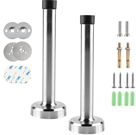 SWAWIS 2 Stück Wandtürstopper Türstopper Wand Türstopper Wandmontage 15cm | Türanschlag Stopper Edelstahl Türpuffer Door Stopper Tür Stopper Türstopper Wand Selbstklebend
