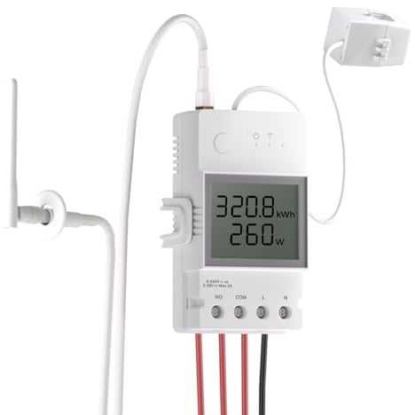 SONOFF POWCT 100A Smart Wlan Energiezähler Mit CT Erkennung, 1 Phase Solarbetriebener Bidirektionaler Stromtester, LCD Digitaler Stromzähler, Stromstatistiken, Fernbedienung eWeLink-App, 2.4G WiFi