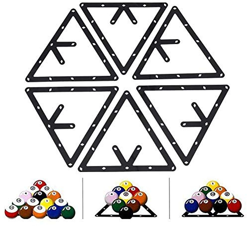 Billard Zubehör, 6Pcs Billard Rack Billardträger Schwarz Dreieck Kugelhalter Bälle Ballhalter Positionierung Billardtisch Pool Queue Poolqueue Zubehör