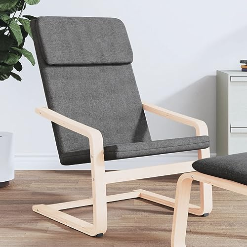 HBFDSFG Relaxsessel Dunkelgrau Stoff mit massivem Birkenholzrahmen, bequemer Sessel mit dick gepolstertem Sitz und Kissen, atmungsaktiv und langlebig, bis 110 kg belastbar, für Wohnzimmer