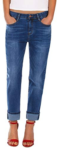 Fraternel Damen Jeans Hose Boyfriend Baggy Stretch Relaxed