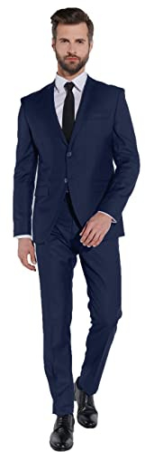 Steffen Klein Herren Designer Anzug - Slim Fit - Größe 50 - Zweiteiler Business Anzug - Blau