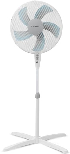 Grunkel - 16 Standventilator mit 3 Geschwindigkeitsstufen und Höhenverstellung - FAN-G165X - Blattfuß mit 62 cm Durchmesser und 3 halbtransparenten Flügeln - 50 W - Weiß