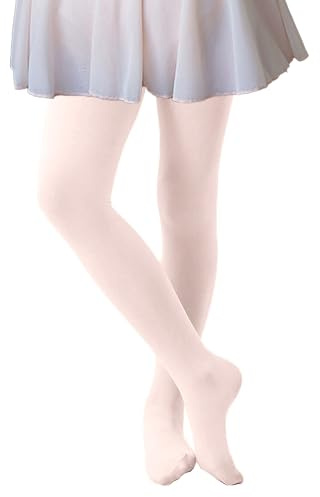CozyWow Ballettstrumpfhose Mädchen Strumpfhose Ultra Weiche Kinder Elastisch Tanzstrumpfhose Rosa 6-8 Jahre