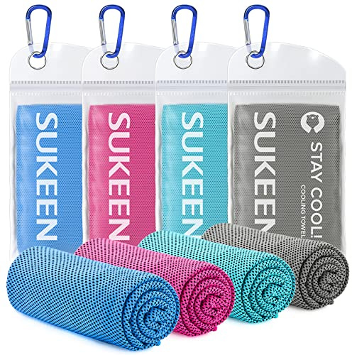 Sukeen Kühltuch Set, kühlendes Handtuch Kühltücher Hals, Handtuch kühlend, Cooling Towel, Kühltücher Sport, Kühlendes Tuch, Eishandtücher für Wandern, Laufen, Tennis, Reisen,