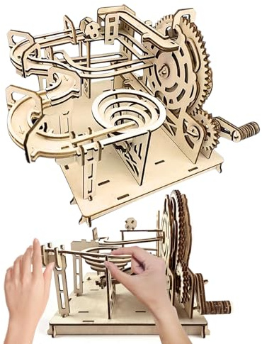 3D Puzzle Holz Murmelbahn,115 Teile Murmelbahn Selber Bauen,3D Holzpuzzle Kugelbahn,Modellbausatz für Kinder und Erwachsene ab 10 Jahren