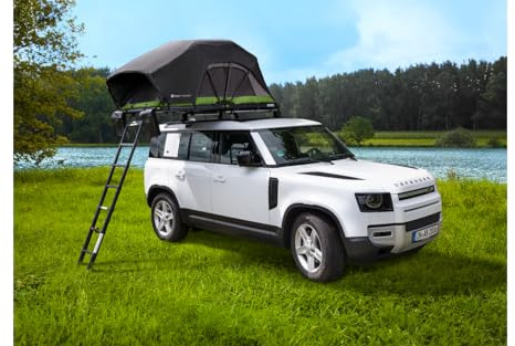 BERGER CampLodge Dachzelt für 2 Personen | Camping Autodachzelt mit LED-Lichtern | Autocamping Zeltdachbox wasserdicht geeignet für alle Jahreszeiten