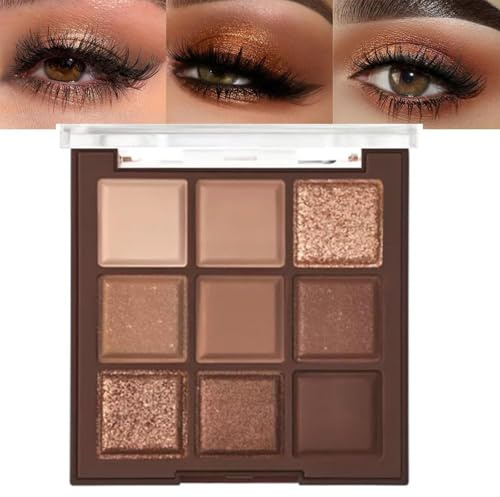 Lilbitty Nude Eyeshadow Palette, Rose Gold und Dark Bronze, Hochpigmentierte Cream Lidschatten, Langanhaltend und Natürlich für Braune Augen