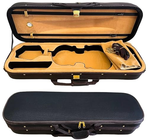 mezzo-forte Geigenkasten Matteo 4/4 – sehr leicht, beige/dunkelbraun, stabil, Rucksackgurte