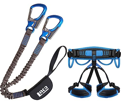 LACD Klettersteigset Via Ferrata Pro Evo 3.0 Klettergurt Start 2.0 (Größe L (Taille 87 – 130 cm, Bein 60 – 84 cm))