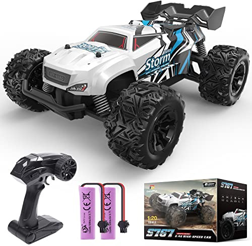 DEERC RC-Auto, 2,4GHz Offroad ferngesteuertes Auto für Kinder/Anfänger, All-Terrain-RC-Truck Rock Crawler mit 2 wiederaufladbaren Batterien, Ferngesteuerter Monstertruck für Jungen, Mädchen