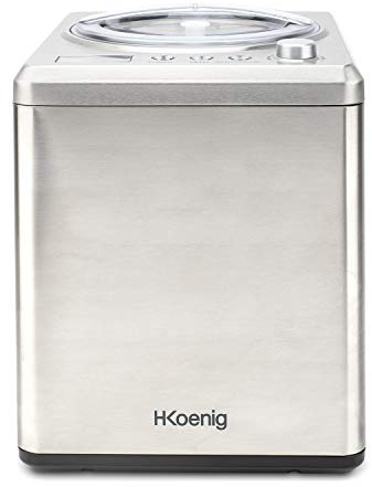 H.Koenig professionelle Eismaschine HF340 - Elektrisch - 2 L - 180 W - Kühlfunktion - Schnelle Zubereitung - Eis, Frozen Joghurt und Sorbet