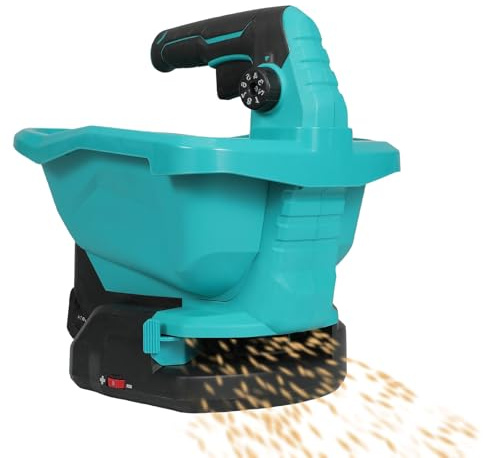 Streuer FüR 18V Akku, Streusalz Streuer, StreugeräT, DüNgerstreuer, Streusalz Verteiler, 2200rpm, 8 GäNge & 6 Geschwindigkeiten, 105-140°, 3.3l, FüR Streusalz Eis Schmelzen SäEn DüNgen (FüR 18V)