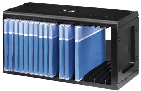 Hama CD Regal für 20 CDs (CD Aufbewahrung zum Aufhängen oder Stellen, platzsparend, kleiner CD Ständer, horizontal und vertikal erweiterbar, für Büro oder Kinderzimmer) schwarz
