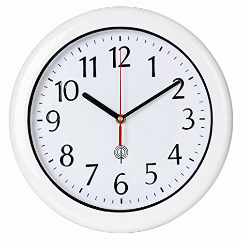Monzana® Wanduhr Funk Wasserdicht Groß 30cm Modern mit Batterien ohne Tickgeräusche Küchenuhr Analog Zeitumstellung automatisch Haushalt Funkuhr Weiß
