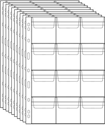 120 Pockets Standard 9-Loch Münzeinlagen für Münzen, 10 Blatt (63mm X 67mm Each Pocket) CS03112