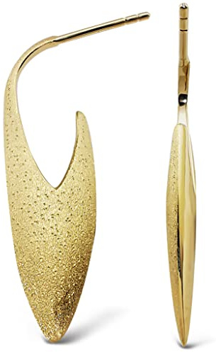 Sternvoll® Designer Ohrringe aus 925 Sterling Silber und Vergoldet | Moderne Ohrhänger für Damen/Mädchen