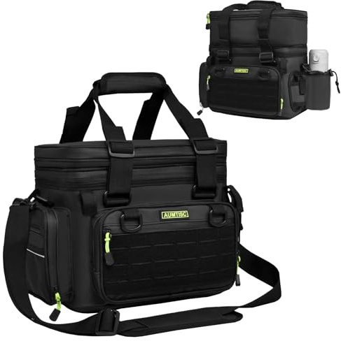 AUMTISC Angeltasche Erweiterbar Fishing Wasserdichte Angeltasche große Kapazität, Handtaschen Angelbox angelzubehör (BLACK62503)