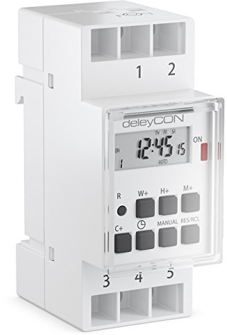 deleyCON Digitale Zeitschaltuhr Schalttafel LCD 3600W - Weiß | Zum Einbau in Schalttafeln, LCD Display, Wochenzeitschaltuhr, Zeitschalter, Schaltuhr, Timer