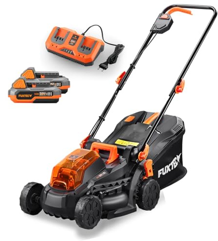 FUXTEC Akku Rasenmäher FX-E1RM20-SET 40V 2x20V • 33cm Schnittbreite • 5fach Variable Schnitthöhe 25–65mm • Ink.l 2x2Ah Akku und Schnellladegerät • 35L Fangkorb • 14kg