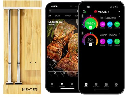 MEATER Pro Duo: Smart Meat Thermometer Digital | 550°C Hitzebeständigkeit | Große Reichweite | Zertifizierte Genauigkeit | BBQ, Ofen, Grill, Smoker, Fritteuse, Friteuse | 50+ Rezepte in App