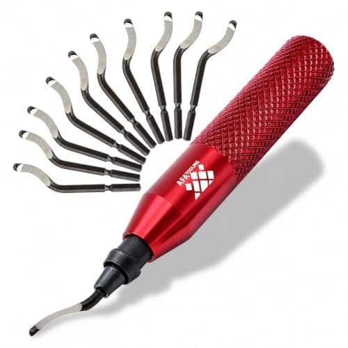 AFA Tooling – Entgrater mit 10 Extra High-Speed Stahlklingen – Entgrater Metall, Kunststoff, Harz, PVC-Rohre, Kupfer, und 3D-Gedruckte Kanten – Als Kupferrohr Entgrater, zum Klempnern und 3D-Drucken