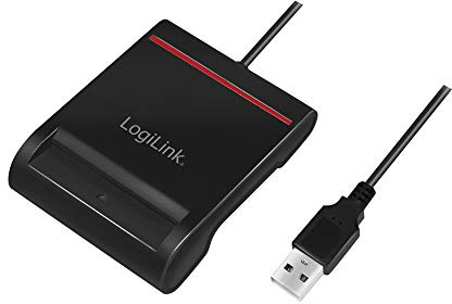 LogiLink USB 2.0 Smart-ID-Kartenleser f?r Ihre IC/ID-Karte, f?r Windows und Mac OS Catalina 10.15 oder h?her, schwarz
