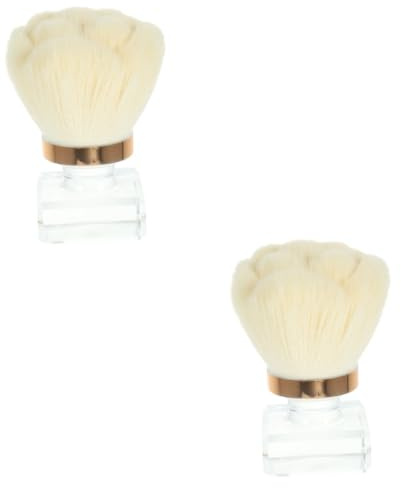 SHERCHPRY 2 Stück Multi Use Puder und Nagelstaubbürste Staubreinigung für Make Up und Auto Komfortabler Faserwolle für Lose Puder und Blush Praktische Anwendung Rosé