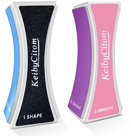 Nagelfeile Set Nagel Buffer zum Formen von Polieren mit 4 Seiten, 2 Stück | Keiby Citom, Neuer natürlicher Nagel-Shiner Buffer Block für Nail Art Gel Anzug für Home Salon Gebrauch