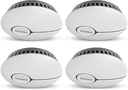 Rauchmelder, Feueralarm Rauchmelder mit LED-Anzeige & Test/Stummschaltungstaste, austauschbarer Batterie, entspricht dem EN14604-Standard, Ton- und Blitzalarm 85dB für Zuhause (Standalone 4er Pack)