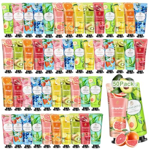 Handcreme Geschenkset, 50 Pack Handcreme| Weihnachtsgeschenke| Mini Handlotion in Großpackung| Hände Fuß Feuchtigkeitscreme für Trockene und Rissige Händ| Kleine Geschenk für Frauen, Geburtstags