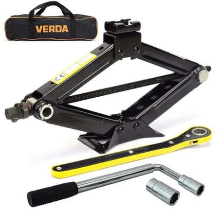 Scherenwagenheber 1,5T 115-370mm, Car Jack Kit mit Ratsche, Stahlsäule Auto Heber, vergrößerte Stahlplatte, tragbarer Wagenheber für PKW MPV SUV (SN3555)