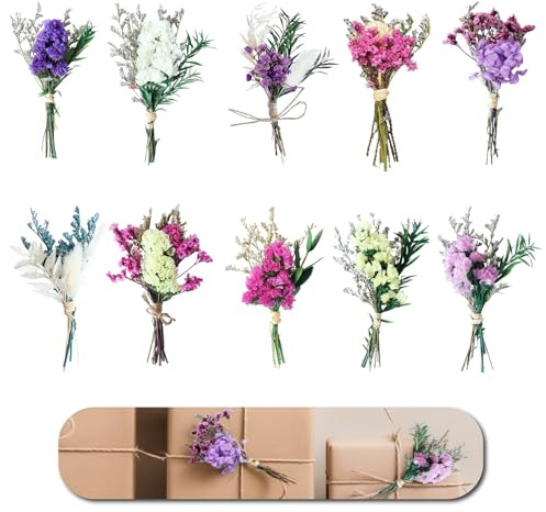 RHQFDM 10 Stück Trockenblumensträuße klein, für DIY & Deko