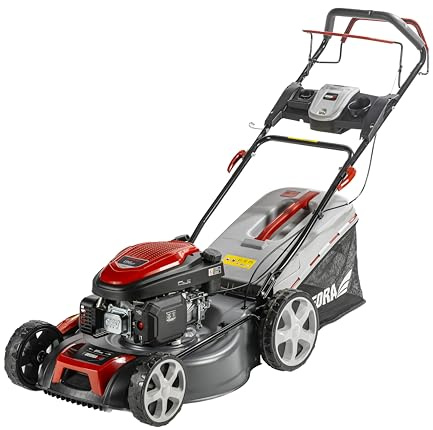 Benzin-Rasenmäher mit Antrieb Garden DEDRA, 4,0 kW, Loncin 196cm3, V200, 51cm, breiter Schnittbereich, zentrale Schnitthöhenverstellung, Mulchfunktion, Gehäusereinigungsfunktion