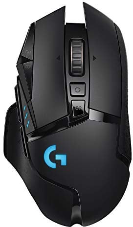 Logitech G G502 Lightspeed Kabellose Gaming-Maus Schwarz mit HERO 25K Sensor, 25600 DPI, 11 programmierbare Tasten, RGB-Beleuchtung