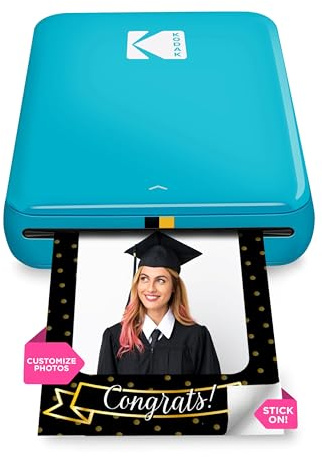 KODAK Step Sofort-Smartphone-Fotodrucker - Tragbarer Mini-Farb-Mobilfotodrucker - Zink 2x3” Klebefotos - Bluetooth-kompatibel mit iOS- & Android-Geräten - Spaßige Bearbeitungs-App - Blau