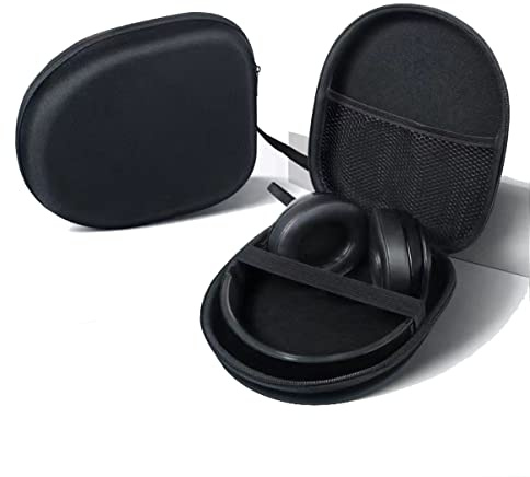 Over Ear kopfhörer Tasche | Headset Hartschalen Aufbewahrung Ohrhörer Schutztasche Case, 21 x 19 x 6cm (Schwarz)