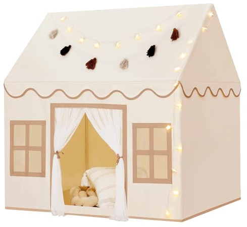 Wilwolfer Indoor-Kinderzelt mit waschbarer Bodenmatte, Spielzelt für Kinder | Spielhaus aus Peachskin-Stoff für Kleinkinder, Kuschel- & Leseecke für Kinderzimmer, Rollenspielzeug für Jungen & Mädchen
