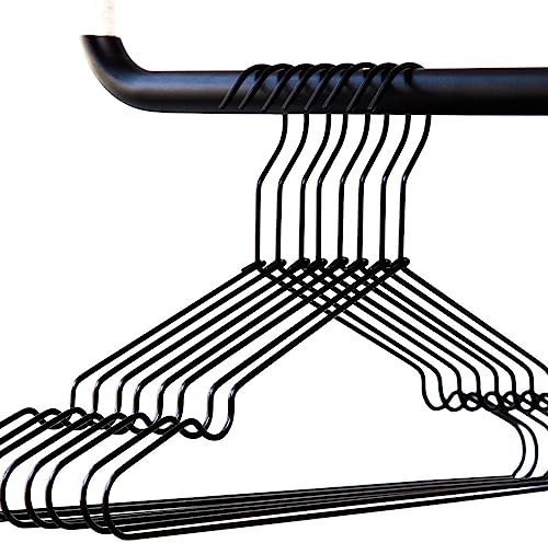 rod & knot Design Kleiderbügel Metall Schwarz – 8 Stück, platzsparende Drahtbügel für Kleiderschrank & Garderobe