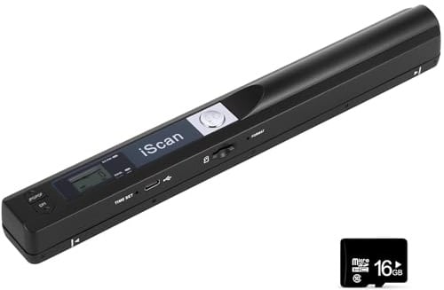 AOZBZ Tragbarer Dokumentenscanner, Bildscanner, USB, 900 DPI Fotoscanner, tragbar, A4, Scanner + 16 GTF-Karte