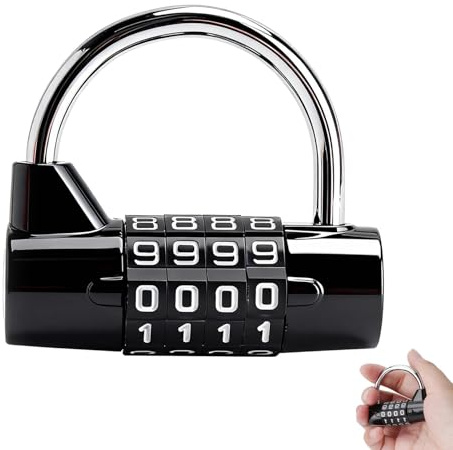 GZRXIOUS Zahlenschloss 4 Stellig Spindschloss Zahlenschloss Schwarz | Vorhängeschloss mit Zahlencode Kombinations, Reset-Funktion, für Schule, Gym, Fahrrad, Case, Toolbox, Zaun, Kabinet