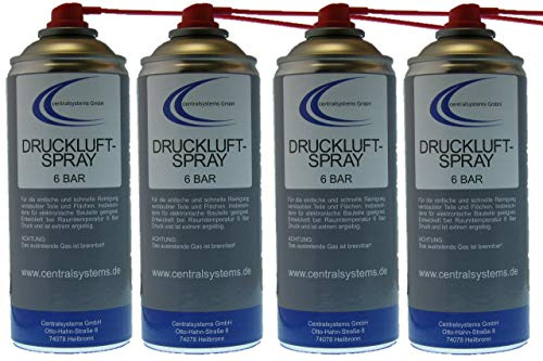 CS 4x 400ml Druckluftspray mit Sprührohr - Reinigungsspray (EUR 0,87/100 ml)