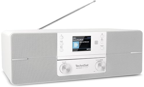 TechniSat DIGITRADIO 371 CD BT - Stereo Digitalradio (DAB+, UKW, CD-Player, Bluetooth, Farbdisplay, USB, AUX, Kopfhöreranschluss, Kompaktanlage, Wecker, 10 Watt, Fernbedienung), Weiß