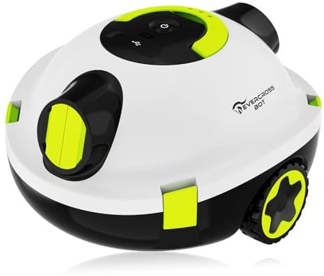 EVERCROSS BOT Y10 Poolroboter, Poolroboter Akku für die Bodenreinigung, 100 Min Batterielaufzeit, für Pools bis zu 120㎡, Automatische Poolsauger mit Selbsteinparkfunktion 180 μm Filter (Weiß)