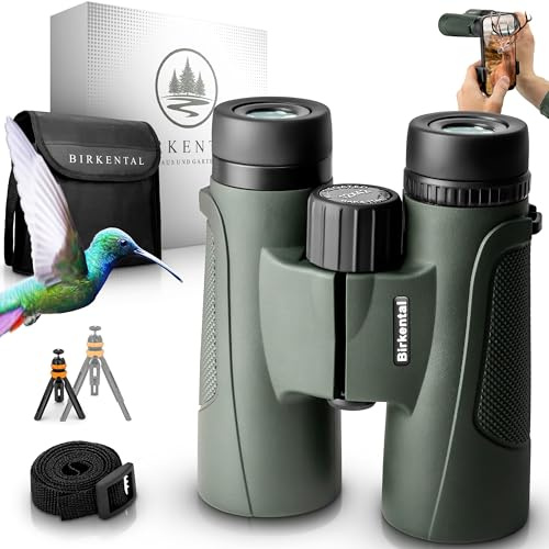 Birkental Fernglas Erwachsene 12x42 inkl. Zubehör-Anfänger und Profis-HD Zoom,wasserdicht,leicht,kompakt-auch für Brillenträger (Grün)